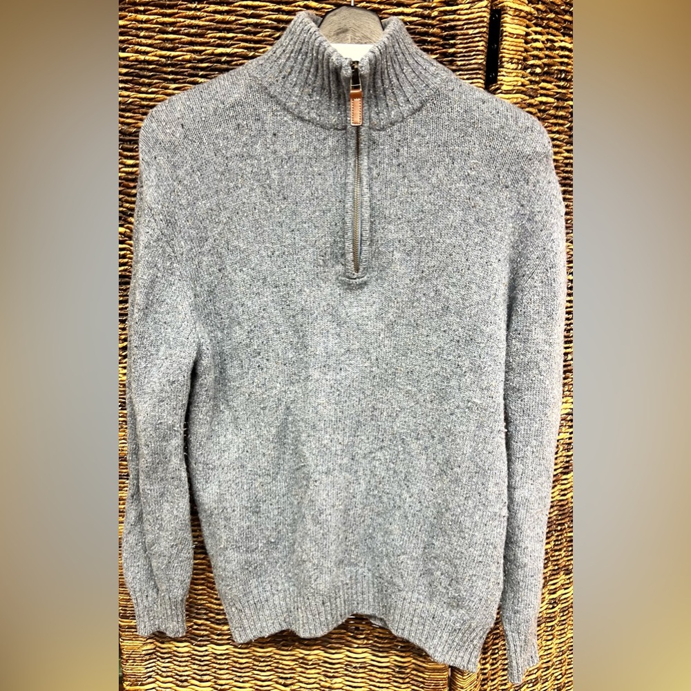 Aran‎ Sweater Market - Men's Blue Sweater, Small, Quarter Zip